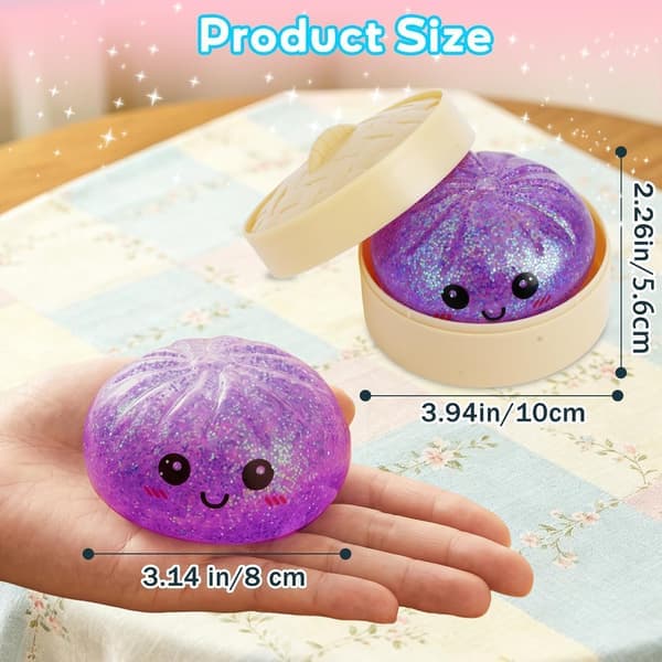 4 st Dumpling Squeeze Toy, Dumplings Squishy Flashing Dumpling Squishies Stressboll, Dumplings Squeeze Stress Ångestlindring för barn