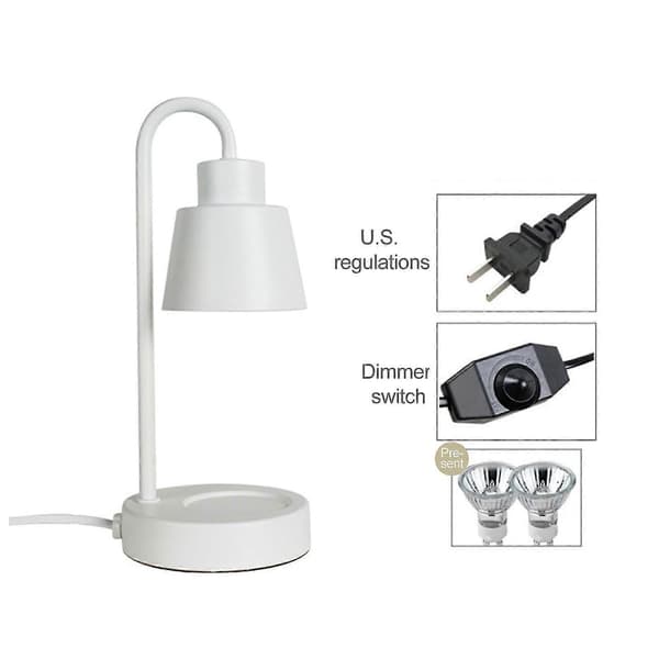 Aromaterapi Smeltevoks Lampe Dæmpbar Natlys Bordlys Stearinlysvarmer Lampe White 110v