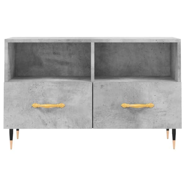 TV-bänk betonggrå 80x36x50 cm konstruerat trä