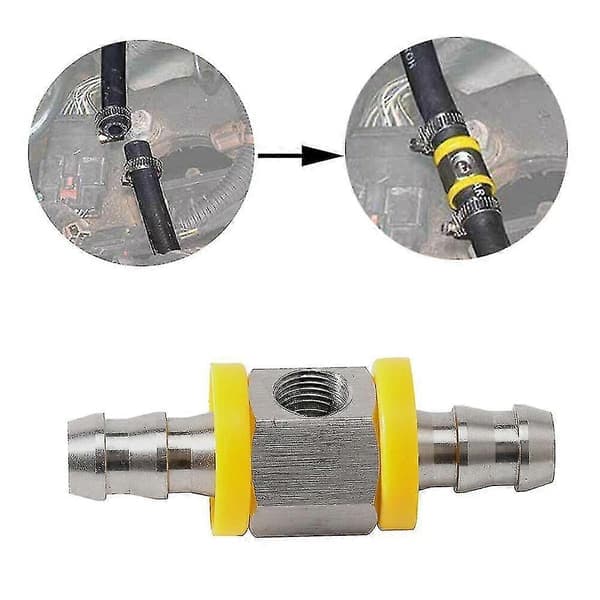 Universal brændstoftrykmåler 1/8 NPT (140 PSI) med 3/8 tommer brændstoflednings trykmåler sensor