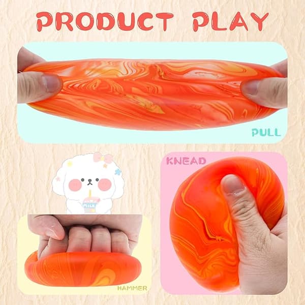 Squishy Sensor Fit Leksaker tryckkub, gelfylld elastisk tryckboll, mjuk isgodisboll, långsam återhämtning mjuk extruderingsboll ORANGE Flow pattern block 5.5cm