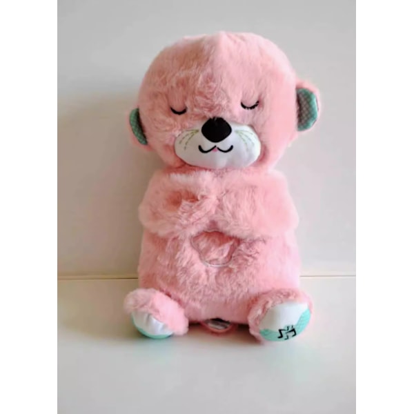 Søvnåndende bamse, angstlindring, pustebamsen, baby sovedukker barn dukke beroligende bamse plussleker Pink