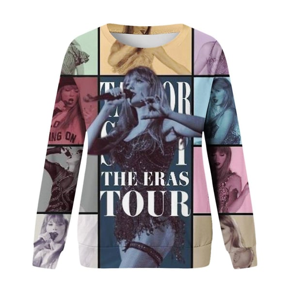 Taylor Swift Tryckt Sweatshirt Swiftie Oversized Konsert T-shirt Casual Rundhals Långärmad Tröja Toppar För Fans style 2 2XL