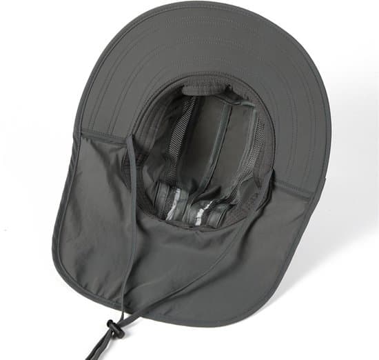 Solhat til mænd - Fiskehat - UV-beskyttelse - Ansigtsbeskyttelse - Hals - Åndbar - Udendørs - Sort - M (56 - 58 cm) Sort Black