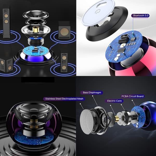 Trådløse bærbare små Bluetooth-højttalere med stor lyd, trådløs stereoparring, metalkabinet, minimalistisk design, nylonrem