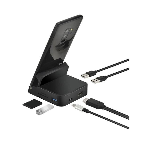 USB-C Hub Dockingstasjon og Telefonstativ - Dex Pad, Strømlader Kit, Multi-Enhet