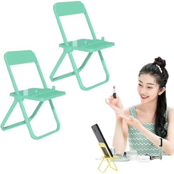 Mini Kreativ Foldbar Stol Telefonholder, Bærbar Foldbar Candy Farve Stand