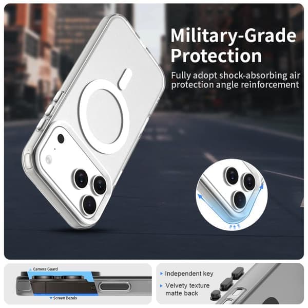 iPhone 17 Pro Max Cover - Candy Magsafe PC Hybrid TPU Hvid Vit