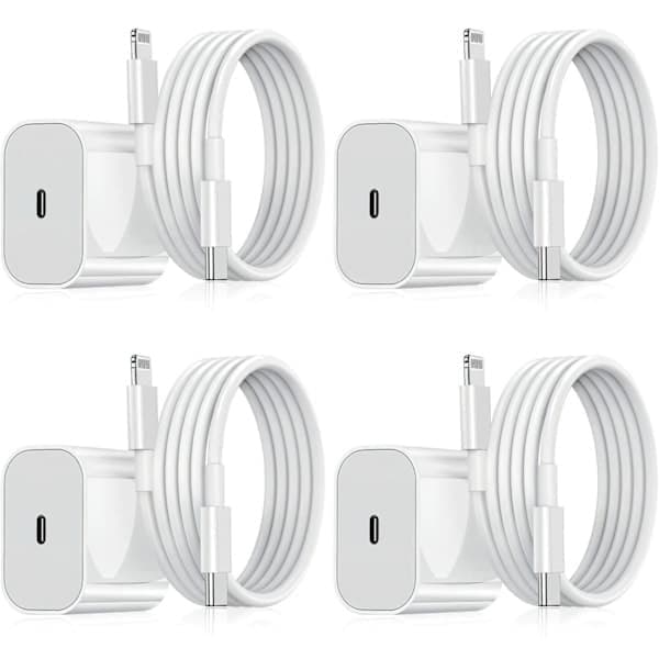 4-pakning iPhone-lader - hurtigladeradapter + USB-C 20W hvit (NT) 4-pakning iPhone - - FF iPhone 4-pack