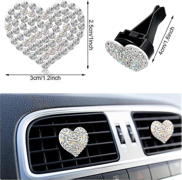 4 stk. krystal luftventilclips charms bilventil luftfriskere rhinestone oliediffusorventil