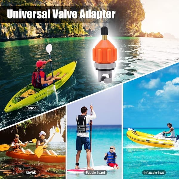 2-PAK Oppustelig Stand Up Paddleboard Pumpeadapter - Universal Standard Schrader Luftventiladapter Pumpehovedstik Konverter til