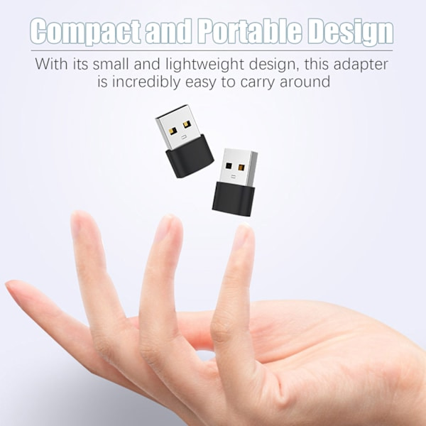 INF 2-pak USB-C til USB-adapter, dataoverførsel og opladning, sort Variety