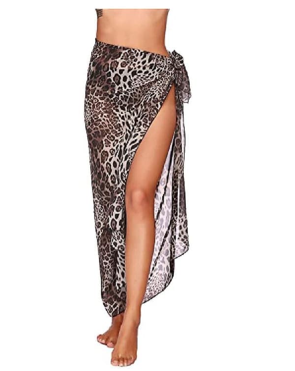 Rantasarongki Pareo Bikinin Hamepeite Uima-asuille Leopardikuvio leopard print