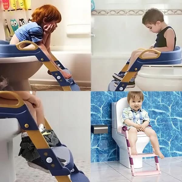 KIDDISTEP Lasten WC-istuin portailla, vaaleanpunainen