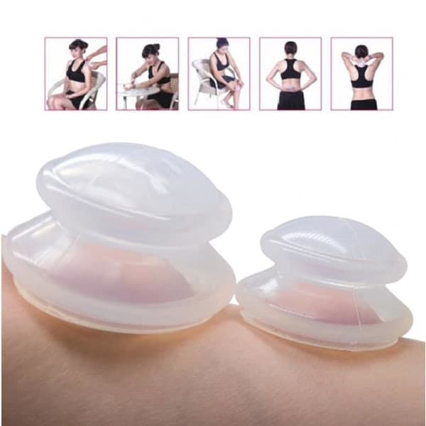 Cupping Therapy Sæt til Fuld Kropsmassage – 4 stk. Silikonekopper, Størrelser XS–L, Hvid
