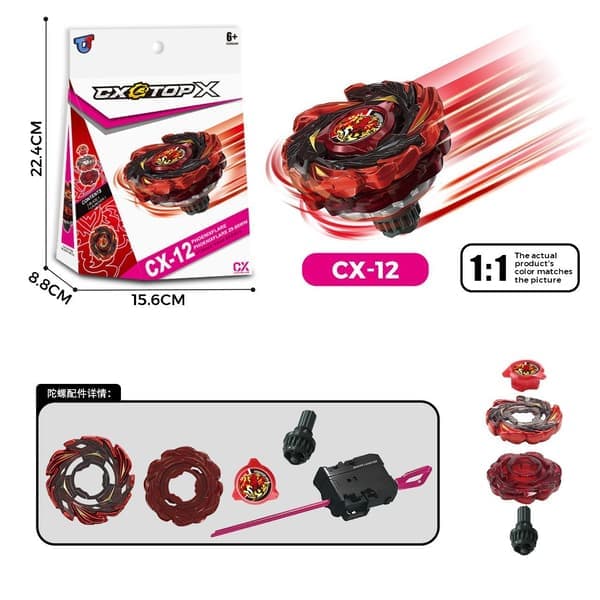 CX - 12 Spinner med affyringsmekanisme - Højhastigheds Beyblade-sæt til børn 6+