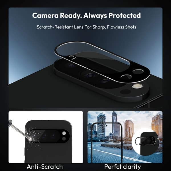 2-pack Google Pixel 10 Pro Skärmskydd & 2-pack Linsskydd - Härdat Glas | [Automatisk Installation] - Bubbel-fritt