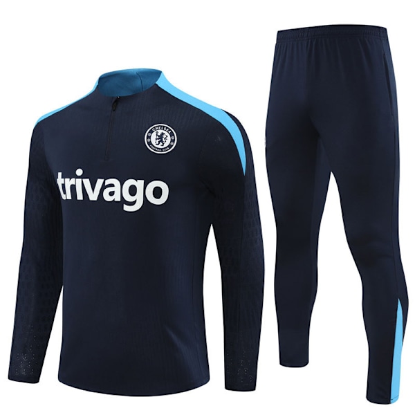 2425 Ny Chelsea Langærmet Halv Glidelås Treningsskjorte for Voksne og Barn Royal blue 12