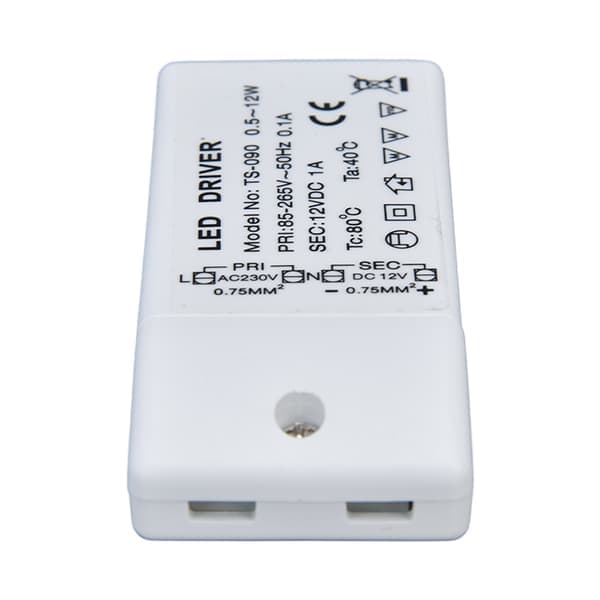 LED-drivrutin 12W 12V DC 1A Strömförsörjning LED-lampa Konstantströmsdrivrutin Ström AC 85‑265V - FF - 0.1 0.1
