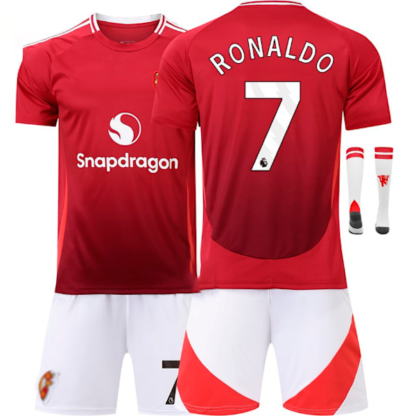 2425 Euroopan Punaiset Paholaiset Jalkapallopeli Koti No. 7 Cristiano Ronaldo 25 Sancho 10 Rashford ja muut aikuisille ja lapsille tarkoitetut jalkapallopaidat No.7 RONALDO 26