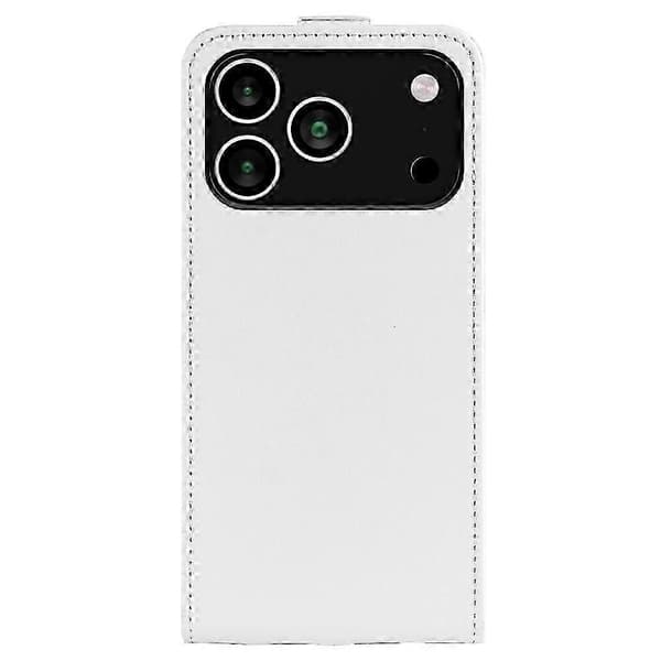 iPhone 17 Pro Skal med Vertikalt Flip Läder, Kortfack Plånboksfodral, Skyddande Mobilskal White