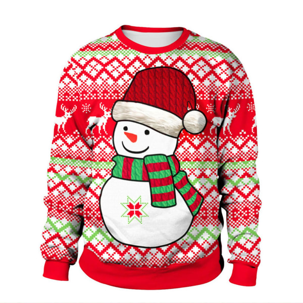 Mode Langærmet Julemandspullover Løstsiddende Afslappet Behagelig Pullover Unisex S