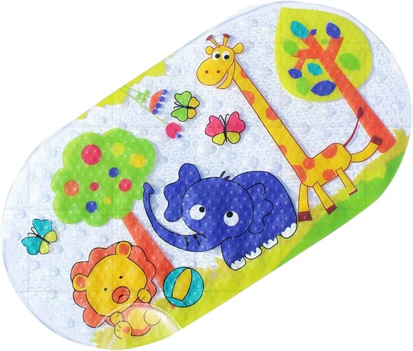 LLRY Halkfri Badmatta för Bebisar - Duschmatta för Bebisar & Barn, Passar Alla Badkar, Delfindesign Zoo