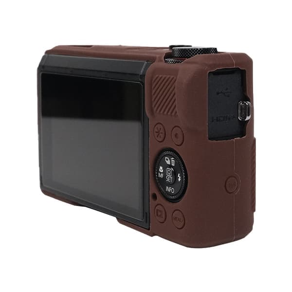 Blødt silikoneetui med linsebeskyttelse til Canon PowerShot G7 X Mark III/G7X3 kaffe Kaffe