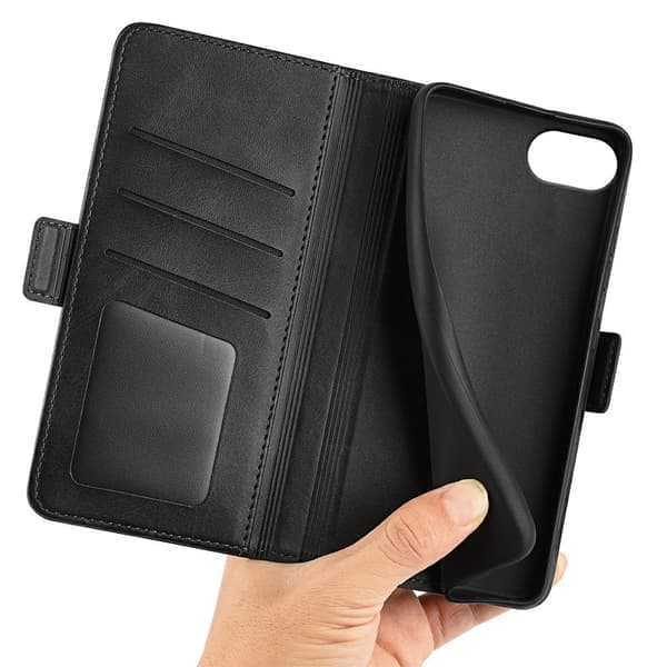SKALO iPhone 16e Premium ID Wallet etui - Sort Sort Sort