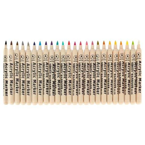 24-pack – Vattenfasta pennor för sten, glas, tyg & DIY Flerfärgad