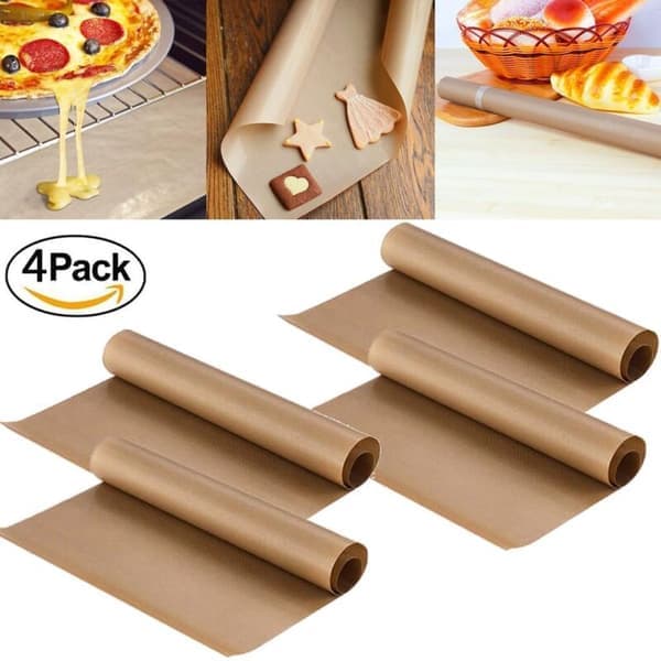 Ekstra stor permanent bakeplate (sett med 4) for grilling og baking - 40x60 cm, kan kuttes til ønsket størrelse - Plate