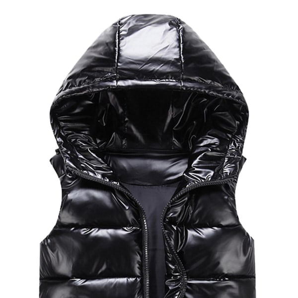 Unisex Blank Vattentät Ärmlös Jacka Lätt Dunväst Kappa Black S