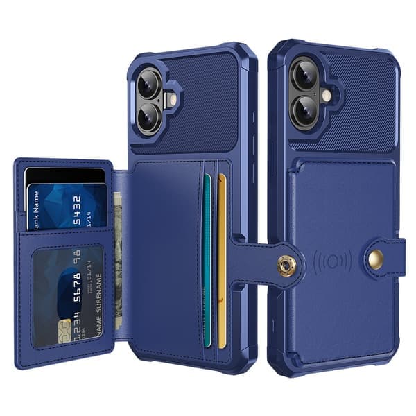 Luksus Walletshell til iPhone 16 Plus - Praktisk funktion med stilrent design Sort Svart