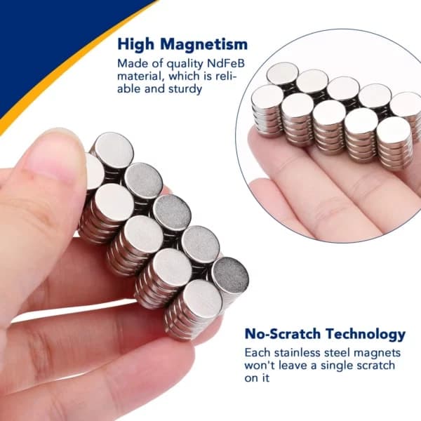 20 stk. Stærke Runde Neodym Magneter - 10x3mm Sølv, Multipurpose