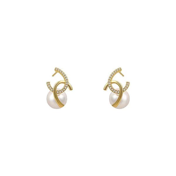 C Bogstav Øreringe Diamant Perle Øreringe Cc Klassiske Gaver Stil 3 Style 3