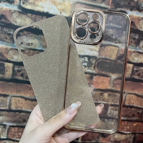 iPhone 12 Pro Glitter Luksus Deksel - Søtt Fleksibelt Plating Deksel, Kamerabeskyttelse, Støtsikkert, Motedesign for Kvinner og Menn Gold standard
