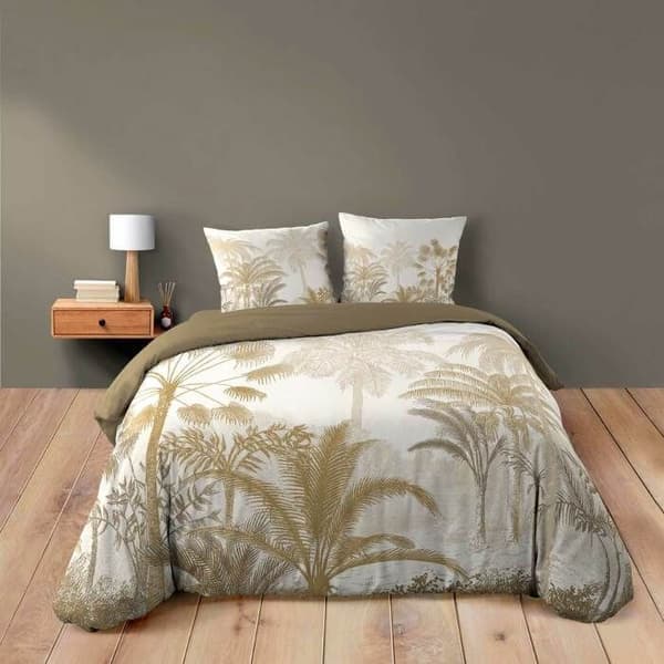 Påslakan 260 x 240 cm bomull 42 trådar + 2 örngott Cocoty beige