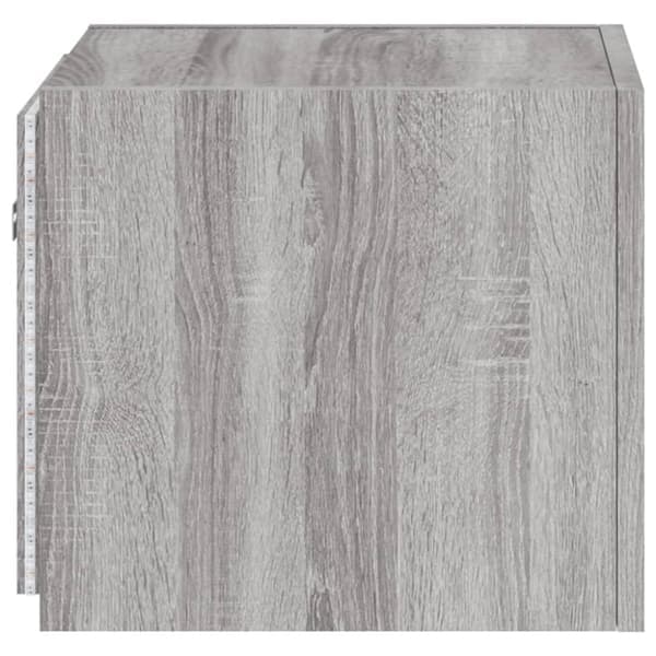 Väggmonterad TV-bänk LED grå sonoma 30,5x35x30 cm