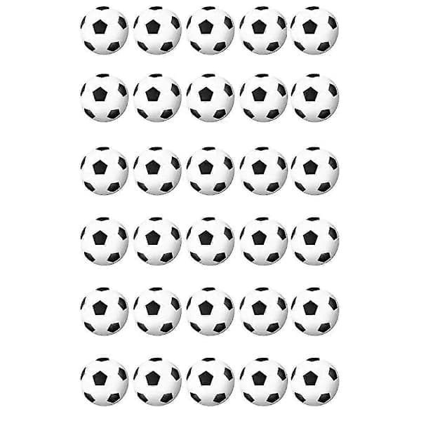 30-pak mini fodbold stressbolde, PU-skum klemmebolde til børnefester og stresslindring, sort hvid 4 cm