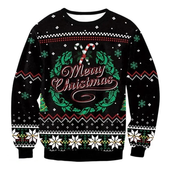 Juleprint Hoodie til Kvinder Efterår Vinter O-Hals Løst Dame Sweatshirt Harajuku Casual Langærmet Kvinde Daglig Trøje style 2 3XL