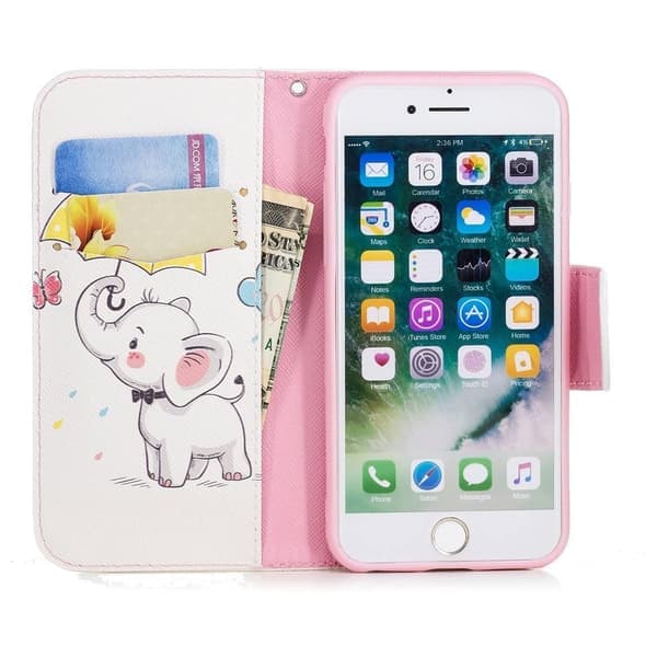 Plånboksfodral iPhone SE (2022) - Elefant med Paraply