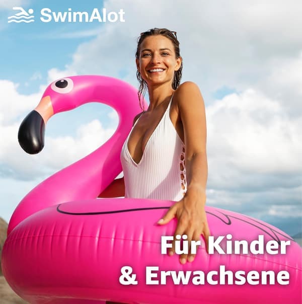 Flamingo oppustelig svømmering - ca. 110 cm svømmering luftmadras flamingo ring til pool og vand