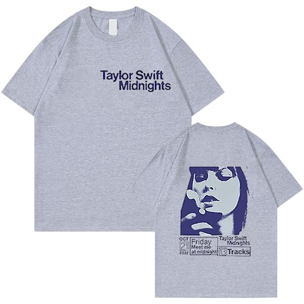 Taylor Swift Fan T-shirt Trykt T-shirt Skjorte Pullover Voksen Kollektion Taylor Swift T-shirt til Mænd og Kvinder gray XL