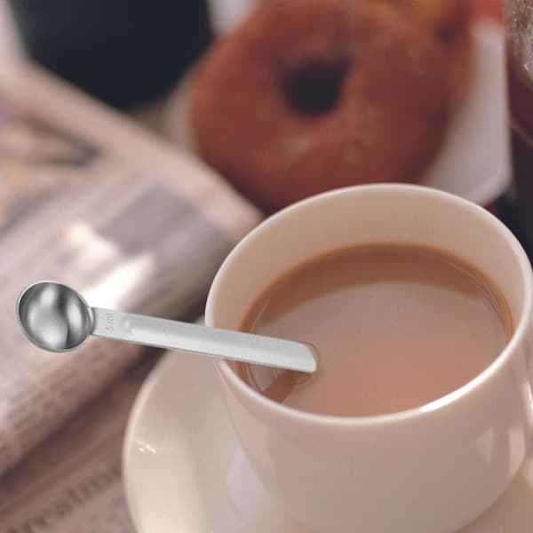 Kaffemått för malet kaffe - Rostfritt stål, Multifunktionellt kaffeverktyg för mätning och stampning, Silver Silver