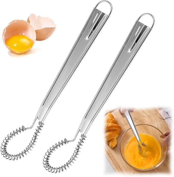 2-pack minivisp hand liten handvisp handhållen liten ägg manuell för kaffesås mjölkblandning