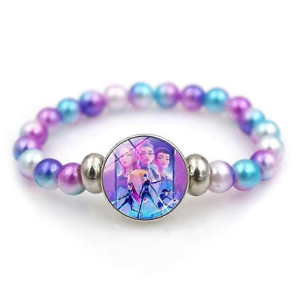 Kpop Demon Hunter-armbånd for jenter - Søte edelsten-tegneserie-smykker, barnetilbehør, gave til barn (E)