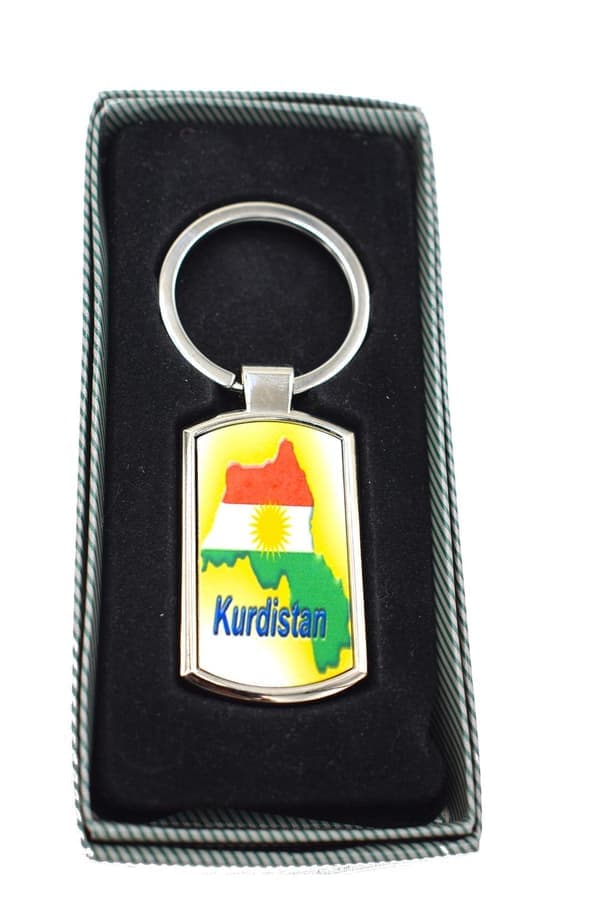 Kurdistans flagg nøkkelring Sølv