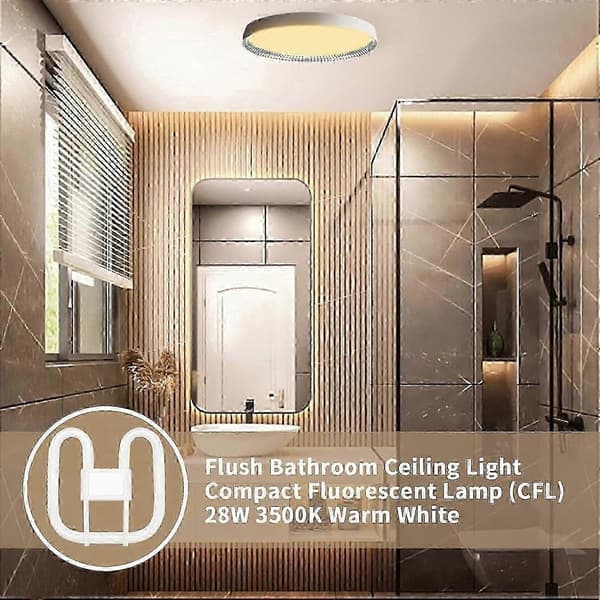 GR10q 4-pin 28W 3500K Varmhvit 2D CFL-lampe 2000LM - FF