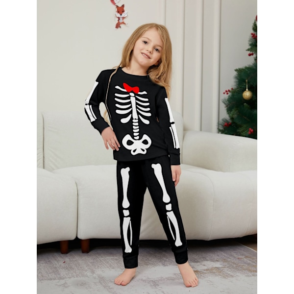 2024 Ny Halloween Hodeskalle Knogler Voksen Børn Baby Gyser Trick Kostume Pyjamasæt Kid 8