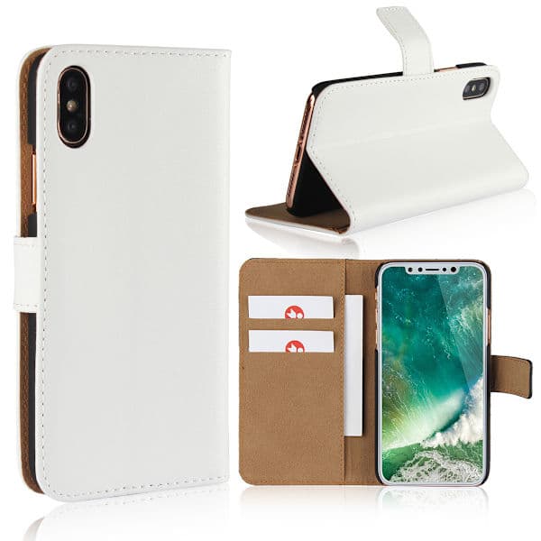 iPhone X/XS/XR/XS Max Plånboksfodral – Magnetiskt PU-läder Flipfodral, Kortfack, Ställ, Vit för iPhone XS Max white Iphone XS MAX